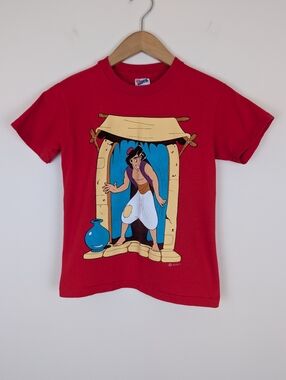 Vintage Disney Aladdin Short Sleeve Single Stitch Red T-shirt